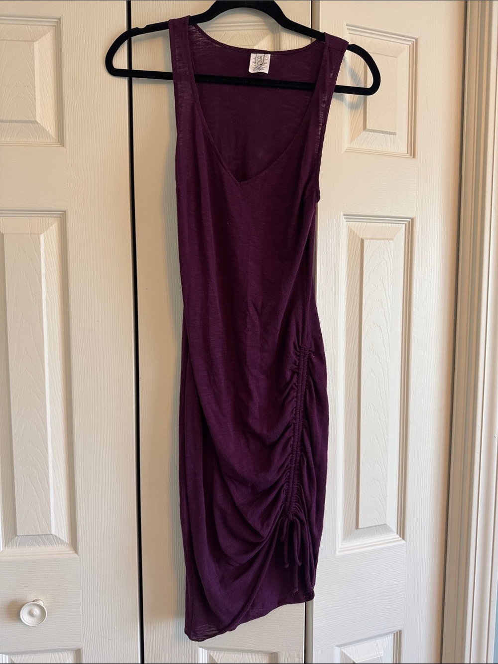 Becca Sleeveless Ruched Midi Dress/coverup in Deep Plum